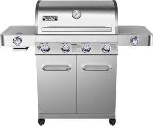 Monument Grills 4-Burner Stainless Gas Grill with Rotisserie Burner